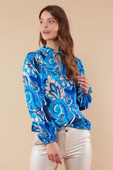 Amira blouse | Light Blue/Steel Blue