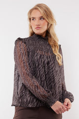 Evy top | Dark Chocolate/Sand