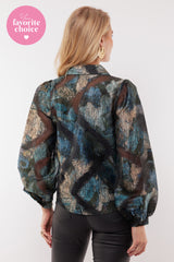 Isabel blouse | Black/Deep Sea