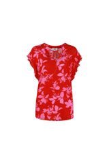Barbara top | Hibiscus/Chili Red