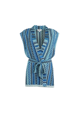 Allison gilet | Offwhite/Cornflower Blue