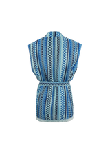 Allison gilet | Offwhite/Cornflower Blue