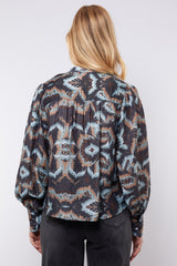 Babette blouse | Dark Gray/Light Camel