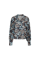 Babette blouse | Dark Gray/Light Camel