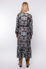 Daphne jurk | Dark Gray/Light Camel