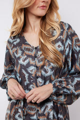 Daphne jurk | Dark Gray/Light Camel