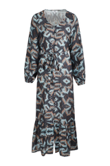 Daphne jurk | Dark Gray/Light Camel