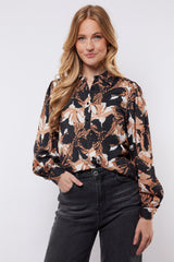 Laurelle blouse | Black/Cognac
