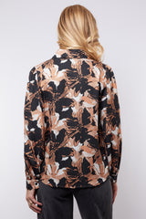 Laurelle blouse | Black/Cognac