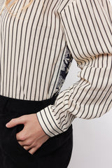 Lot blouse | Offwhite/Black