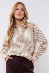 Lot blouse | Offwhite/Light Camel