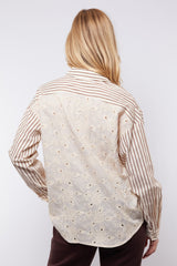 Lot blouse | Offwhite/Light Camel