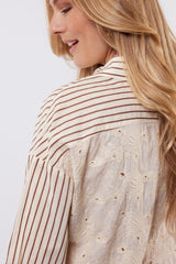 Lot blouse | Offwhite/Light Camel