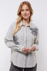 Lonneke blouse | Offwhite/Light Camel