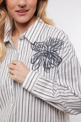 Lonneke blouse | Offwhite/Light Camel