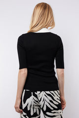 Amelia top | Black/Offwhite