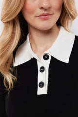 Amelia top | Black/Offwhite