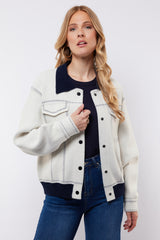 Clemence jacket | Wool White/Midnight Blue