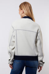 Clemence jacket | Wool White/Midnight Blue