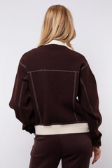 Clemence jacket | Dark Brown/Sand