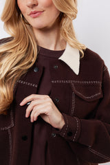 Clemence jacket | Dark Brown/Sand