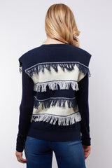 Vera gilet | Midnight Blue/Offwhite
