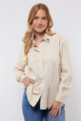 Lyllith blouse | Offwhite/Light Camel