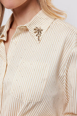 Lyllith blouse | Offwhite/Light Camel