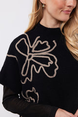 Violette trui | Black/Moon Rock