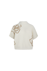 Violette trui | Wool White/Light Camel