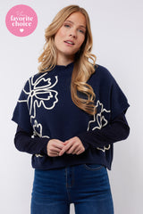 Violette trui | Midnight Blue/Sand