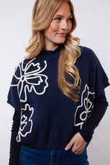 Violette trui | Midnight Blue/Sand