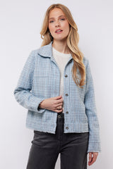 Isabelle jacket | Stone blue/Dark Brown