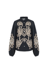 Lisanne blouse | Black/Light Camel
