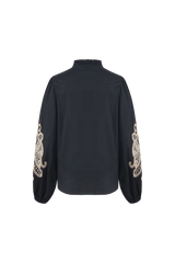 Lisanne blouse | Black/Light Camel