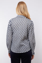 Louisa blouse | Offwhite/Midnight Blue