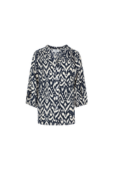 Emelia blouse | Sand/Navy Blue