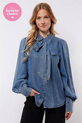 Lissa blouse | Denim Mid Blue