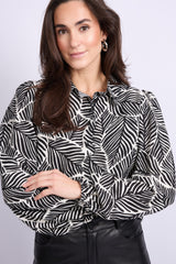 Leon blouse | Black/Wool White