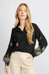 Lynnette blouse | Black/Sand