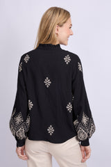 Lynnette blouse | Black/Sand