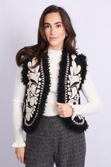 Giselle gilet | Black/Sand