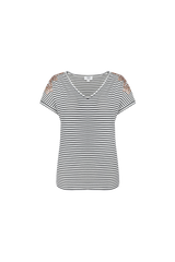 Versailles top | Offwhite/Black