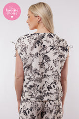 Sardinië top | Ecru/Black