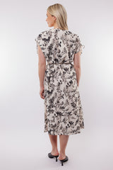Marsala jurk | Ecru/Black