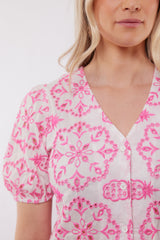 Silleda top | Offwhite/Super Pink