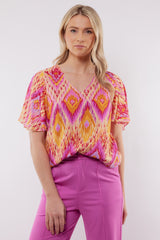 Florence top | Super Pink/Color mix