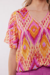Florence top | Super Pink/Color mix