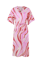 Puerto Rico jurk | Offwhite/Super Pink