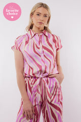 Puerto Rico blouse | Offwhite/Super Pink